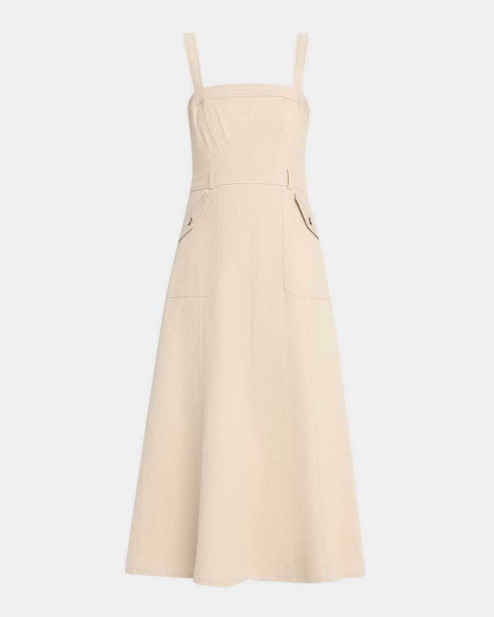 Malani A-Line Denim Midi Dress